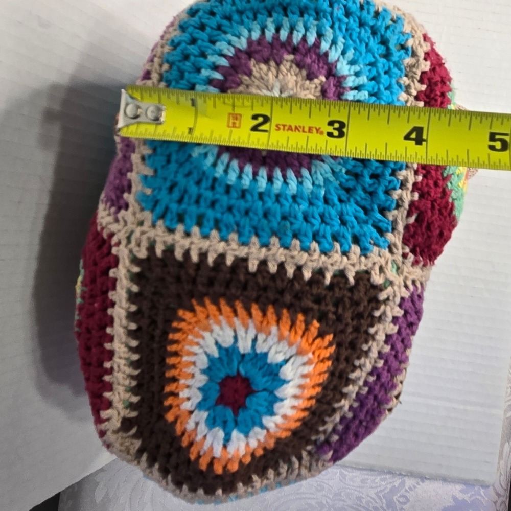 Urban Outfitters Daisy Crochet Mini Tote Granny Square Boho Patchwork Small - Picture 6 of 15
